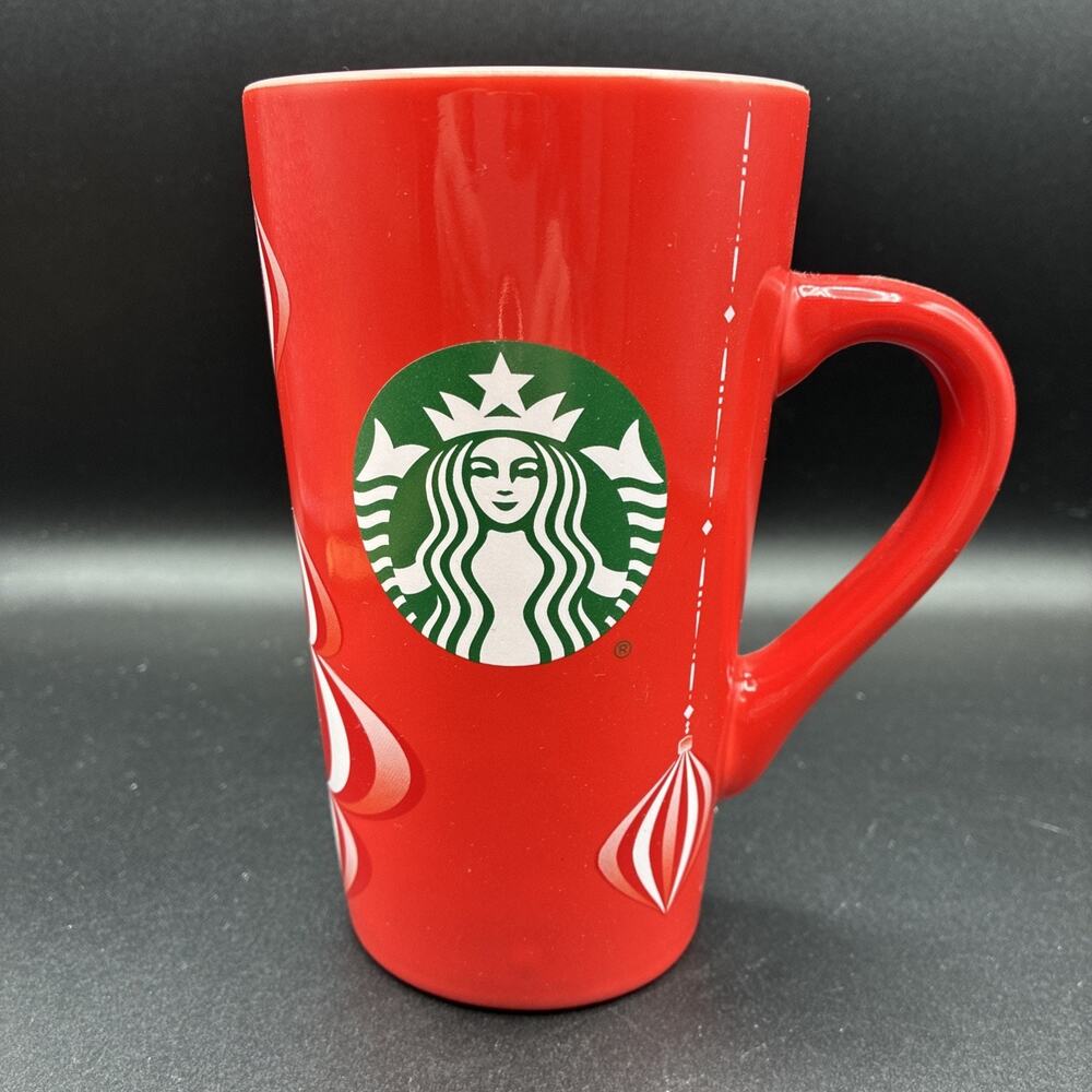 Starbucks 2014 Red Ceramic Christmas Blend Order Check 16 Fl Oz Coffee Cup Mug0